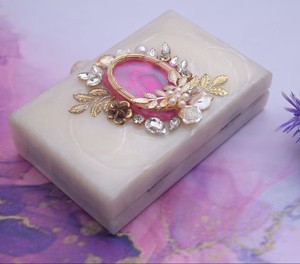 Luxury Marble Storage <b>Bag</b> Acrylic <b>Clutch</b> Embellished Stones Agate Bridal Evening <b>Bag</b> Resin Floral Wedding Party Purse with Chain - Product Image 3