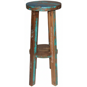 เก้าอี้บาร์ดีไซน์ไม้เรือรีไซเคิล งานแฮนด์เมดหลากสีสัน ขนาดกะทัดรัด สำหรับเฟอร์นิเจอร์ในร่มและกลางแจ้ง ส่งออก - Product Image 2