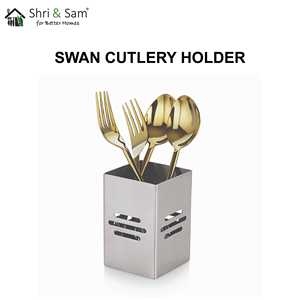 Soporte de acero inoxidable para cubiertos de cisne - Product Image 3