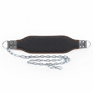 Ceinture de soutien lombaire en cuir pour dips avec chaîne, professionnelle, pour entraînement en salle de sport, unisexe, robuste - Product Image 4