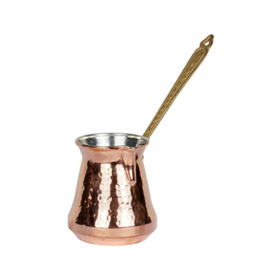 Cafetera Turca de Cobre Grabada a Mano, Tradicional Cezve Ibrik Martillada con Mango de Madera, Decoración Elegante para Mesa y Cocina - Product Image 3