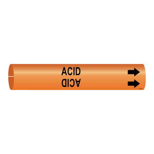 Marcador de Tuberías Brady ACID, Tipo Snap-On/Strap-On, Resistente a Químicos, Flexible, para Tuberías Industriales y de Laboratorio - Product Image 3