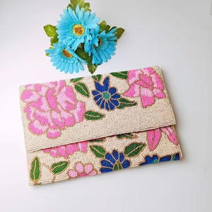 Bolso de mano de algodón con cuentas personalizado a precio mayorista, para bodas y fiestas, OEM, diseño nuevo, bordado nupcial indio - Product Image 1