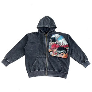 Sweat-shirt à capuche surdimensionné pour homme, imprimé anime, décontracté, pour l'automne, 100% coton, tricoté, coupe classique - Product Image 6