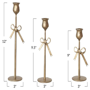 ที่วางเทียนรูปทรงโค้งทำจากโลหะตีขึ้นรูปด้วยมือ  ตกแต่งสีทองโบราณ - Product Image 5