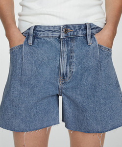 Shorts de Mezclilla de Cintura Alta para Mujer, con Dobladillo Deshilachado, Casuales, para Uso Diario en Verano, Producción Personalizada con Etiqueta Privada, Shorts de Mezclilla Premium para Mujer - Product Image 2