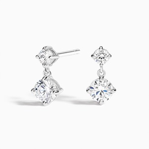 Modische Runde Brillantschliff-Diamant-Ohrhänger aus 925 Silber mit Moissanit, Hochzeitsschmuck für Damen, Legierungsohrstecker mit Krappenfassung - Product Image 1