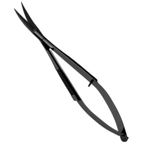 Tijeras Curvas para Diestros con Recubrimiento de Titanio Negro de HARBOR INDUSTRY, Tijeras de Acero Inoxidable para Recortar Cejas y Pestañas - Product Image 1