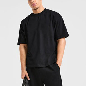 Ensemble deux pièces homme été en coton respirant, t-shirt oversize à épaules tombantes et short, design uni - Product Image 6