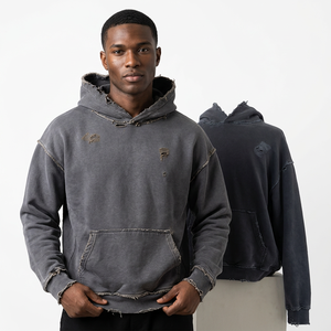 Sudadera Casual con Capucha para Hombre, Talla Grande, Color Sólido, Manga Larga, Tejido de Poliéster, Ropa de Invierno - Product Image 6