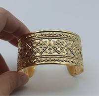 Bracelet manchette personnalisé en laiton gaufré pour femme, écologique, ajustable, épais, style vintage, bohème, pour mariage, fête et occasions festives