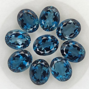 Topacio Azul de Londres de Alta Calidad, Corte Ovalado, Facetado, Piedra Preciosa Suelta para Diseño de Joyería DIY - Product Image 3