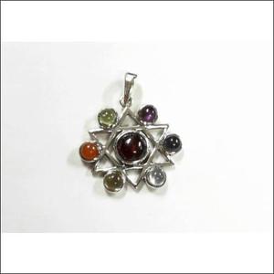 Chakra étoile forme 925 pendentif en argent coloré multi-pierres précieuses bijoux magnifiques pendentifs fins et breloques - Product Image 1