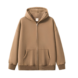 Oversized Zipper Front Washed Hoodie Vintage Garment Heavyweight 100 Cotton French <b>Terry</b> Fleece OEM <b>Bulk</b> Wholesale Supplier - Product Image 4