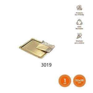 Bandeja Desechable de Papel Dorado, Vajilla Elegante para Fiestas y Decoración de Mesa - Product Image 3