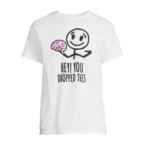 Camiseta Blanca para Hombre con Estampado de Cerebro de Dibujos Animados, Manga Corta, Cuello Redondo, Estilo Casual, Corte Regular, Tela Jersey Estampada - Product Image 6