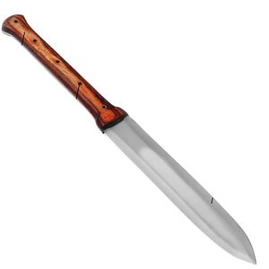 Couteau de chasse à lame fixe de qualité supérieure avec lame en acier poli, manche en bois, design personnalisé et étui en cuir pour l'extérieur - Product Image 1