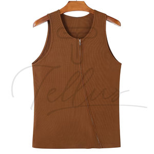 Men's Custom Breathable Knitted Solid Spandex/Polyester Digital Printed Casual Tank <b>Tops</b> Crew Neck Loose Fit Yoga Gym Wear - Product Image 6