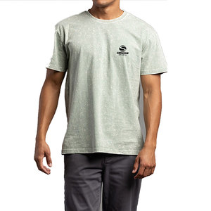 เสื้อยืดผู้ชายสไตล์วินเทจ ย้อมสีแบบแอซิดวอช ผ้าฝ้าย 100% คอกลม สวมใส่สบายๆ สตรีทแวร์ ใส่ได้ทุกวัน เนื้อผ้านุ่ม ระบายอากาศดี มีโลโก้ - Product Image 5