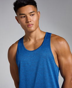 Débardeur sans manches pour homme, léger et performant, bleu uni, tricoté, col rond, respirant, style sportif, tissu polyester 180g - Product Image 3