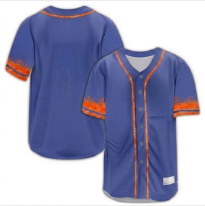 Nueva Camiseta de Béisbol Personalizada para Hombre, Impresión por Transferencia de Calor, Cuello en V con Botones, Manga Corta, 100% Poliéster, Transpirable y de Secado Rápido - Product Image 3