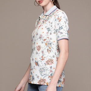 เสื้อโปโลผู้หญิงสีพื้นขายส่งยอดนิยม ราคาดีที่สุด บริการ OEM สไตล์ล่าสุด แห้งเร็ว เสื้อโปโลซับลิเมชั่นสำหรับผู้หญิง - Product Image 3