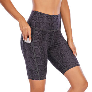 Shorts de yoga taille haute imprimé peau de serpent pour femme, sexy, style motard, pour fitness, gym, entraînement, cyclisme et sport - Product Image 3