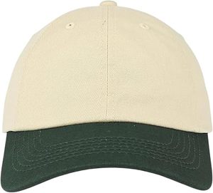Casquette de baseball vert crème contrastant à 6 panneaux, réglable, en sergé, unisexe, décontractée - Product Image 5