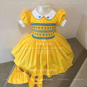 Vestidos Florales con Bordado a Mano Personalizados para Niñas Pequeñas - 100% Algodón, Bordados, Ropa Artesanal de Boutique - Product Image 3