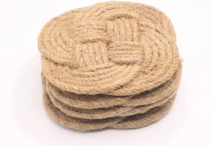 Handcrafted Jute <b>Rope</b> Coasters Natural Braided Drink Mats for Table Protection Eco Friendly Rustic Home Decor - Product Image 3
