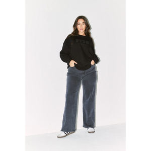 OEM Oversized French Terry 100% Cotton <b>Women's</b> Sweatshirt Custom 3D Embroidery Front Sports Crewneck <b>Baggy</b> <b>Jumper</b> - Product Image 2