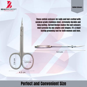 Ensemble de ciseaux à cuticules en acier inoxydable de qualité supérieure, pointe droite et courbée, outils professionnels de soin des ongles de haute précision - Product Image 3