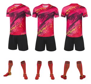 เสื้อฟุตบอลผู้ชายแบบสั่งทำพิเศษ-โพลีเอสเตอร์ 100% แห้งเร็ว ระบายอากาศได้ดี พิมพ์ลายชื่อผู้เล่นและโลโก้ด้านหน้า แขนสั้น - Product Image 4