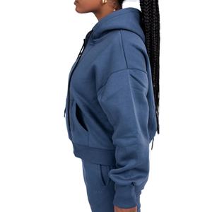 Wholesale High Quality Women's Sportswear Full <b>Zipper</b> Hooded Sweatshirts Custom Gym Fitness Badges New OEM Private Front - Product Image 2