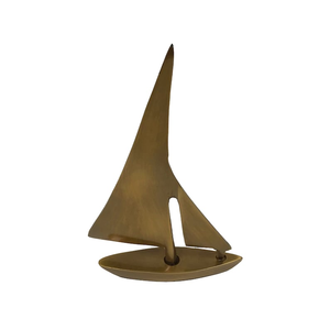 Elegante Escultura de Velero de Latón, Figura Náutica de Metal Dorado Hecha a Mano, Decoración de Lujo para Mesa, Adorno Costero para Hogar u Oficina - Product Image 6
