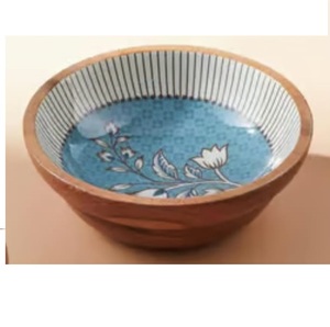 Tazón para Servir Ensaladas de Madera de Acacia Ecológica con Acabado Esmaltado, Diseño Moderno, para Fiestas, Directo del Fabricante en India - Product Image 5