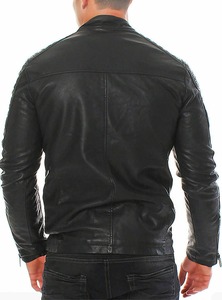 <b>Men</b> Genuine Sheepskin <b>Leather</b> Motorcycle <b>Jacket</b> Biker <b>Jacket</b> - Product Image 2