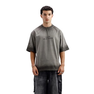 เสื้อยืดวินเทจฟอกสีขายส่ง ผ้าฝ้าย 100% ทรงโอเวอร์ไซส์ พิมพ์ลายสกรีน เสื้อยืดฟอกสีผู้ชาย เสื้อยืดขาดๆ แบบดิสเทรส - Product Image 1