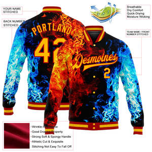 Veste universitaire personnalisée pour homme, style baseball, en laine et polyester épais, avec sublimation OEM, boutonnée - Product Image 3