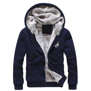 Chándal de invierno con capucha de piel para hombre, pantalones de chándal con cordón, cremallera frontal completa, grueso, ajustado - Product Image 2