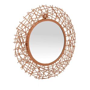Round Metal Wall <b>Mirror</b> with Bohemian Wire Frame Design Handmade Decorative Circular Framed Edge for Living Room Bedroom - Product Image 2