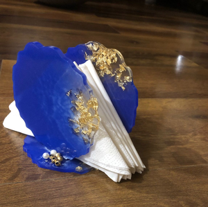 ที่ใส่กระดาษทิชชูเรซิ่นอีพ็อกซี่ สีน้ำเงินรอยัล ดีไซน์กลิตเตอร์สีทอง พร้อมดีไซน์และราคาสุดพิเศษ - Product Image 1