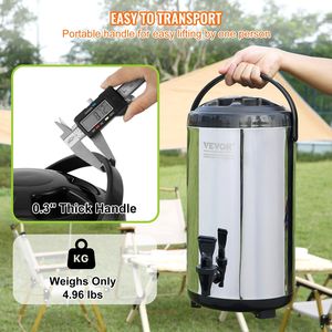Dispenser per bevande isolate in acciaio inossidabile da 2.4 galloni da 9.2 litri termicamente per bevande fredde per Server con manico per alimenti - Product Image 6