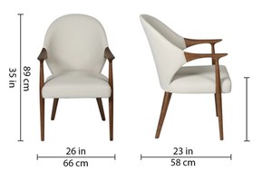 Modern Solid Wood <b>Dining</b> <b>Chair</b> Upholstered Faux Leather Seat Back Midcentury Design for Home <b>Dining</b> Use - Product Image 6