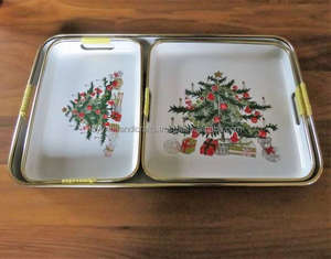 ถาดโลหะเคลือบเคลือบสี่เหลี่ยมกันลื่นสำหรับใส่อาหารพิมพ์ลายตามสั่งสำหรับตกแต่ง - Product Image 2