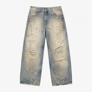 Jeans personalizados para hombre, vaqueros índigo lavados para marcas de ropa estadounidenses, proveedor mayorista de etiquetas privadas. - Product Image 5