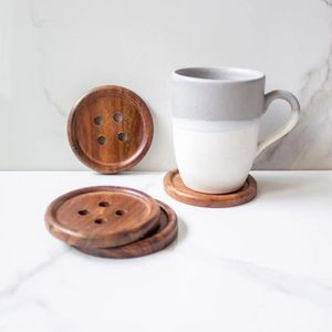 Juego de Posavasos Redondos de Madera Curio Craft, Resistentes al Calor, Ecológicos, Duraderos, No Tóxicos, Diseño Moderno, Tapetes y Almohadillas - Product Image 5