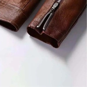 High Quality Men's Biker Styles <b>Winter</b> <b>Jacket</b> Stand Collar Leather Canvas Fabric High Street Fashion OEM Service <b>jacket</b> for men - Product Image 3