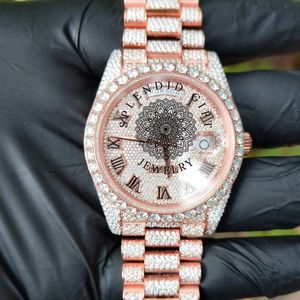 Reloj de Lujo para Hombre, Splendid Gift Jewelry, Esfera de Cristal de Zafiro, Números Romanos, Correa de Acero Inoxidable, Movimiento de Cuarzo ETA, Día/ Fecha - Product Image 4
