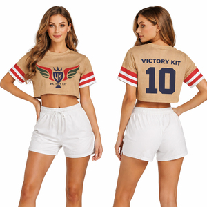 Maillot de sport personnalisé pour femme, respirant, en maille, T-shirt Victory Kit, mode streetwear, chemise athlétique - Product Image 1